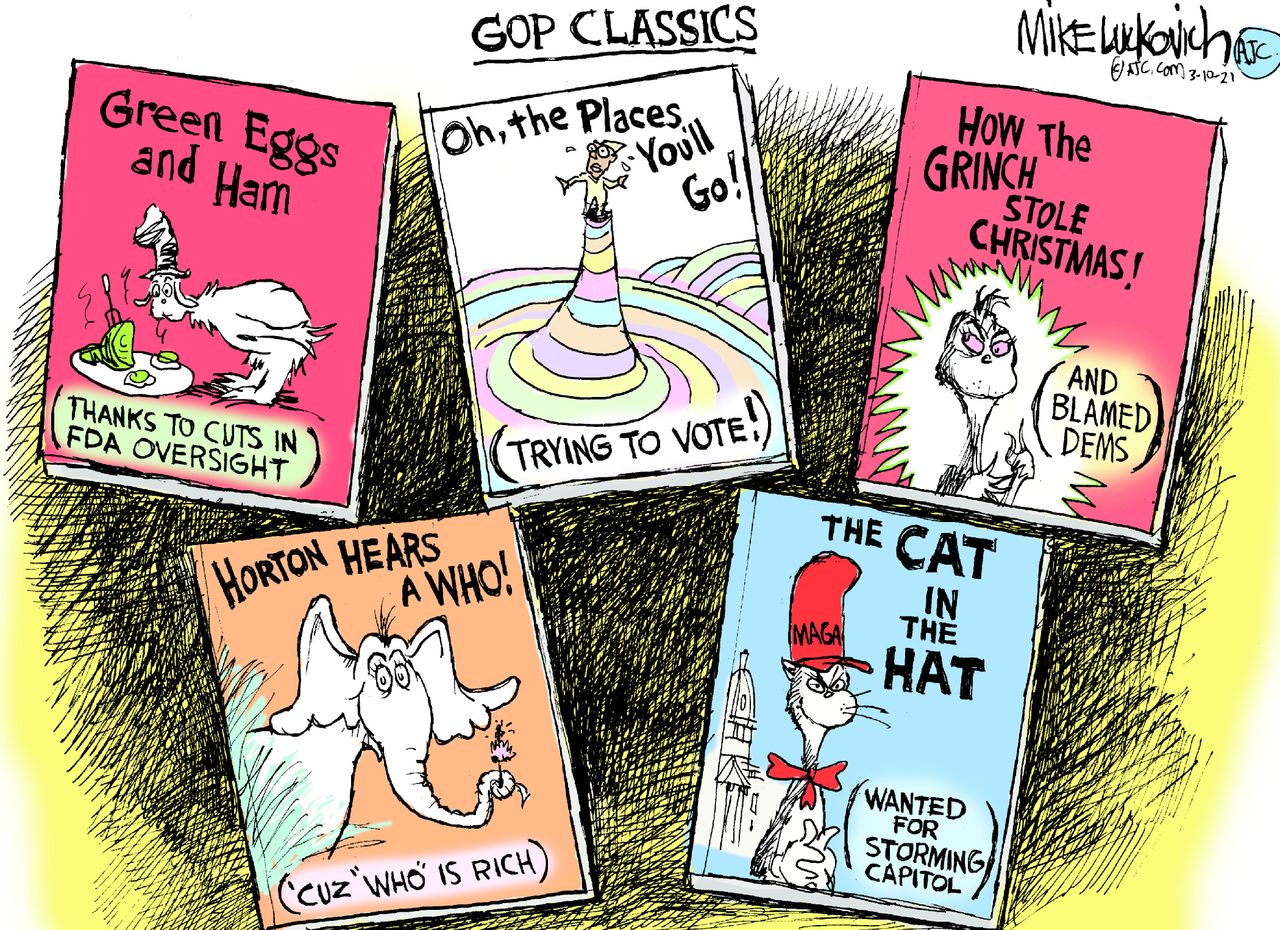 Political Cartoon U.S. gop dr seuss