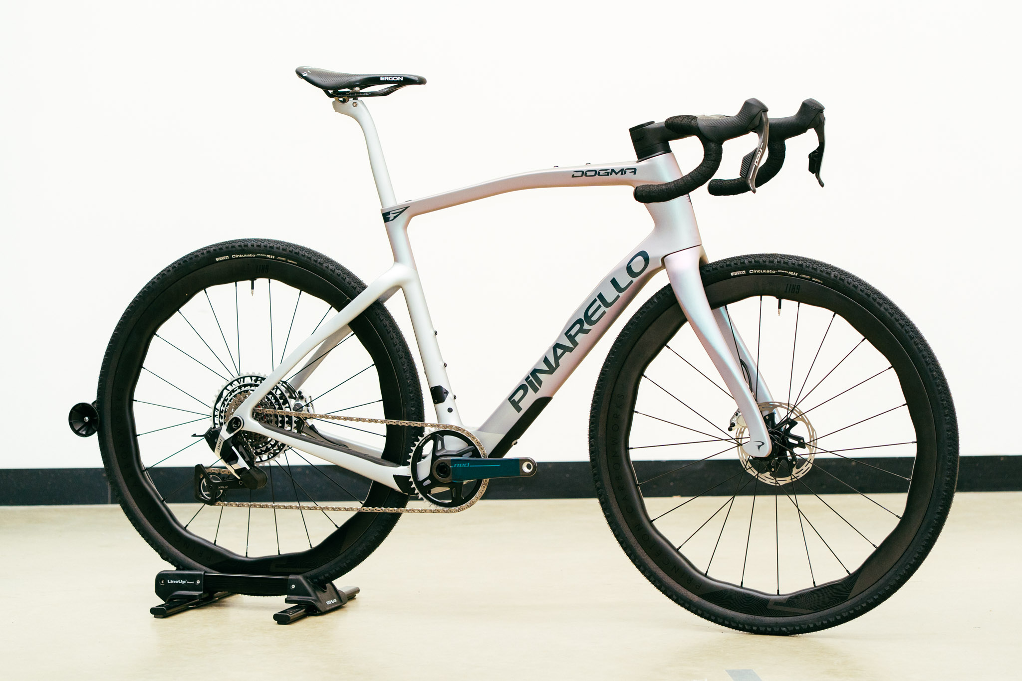 A bike stands against a white background