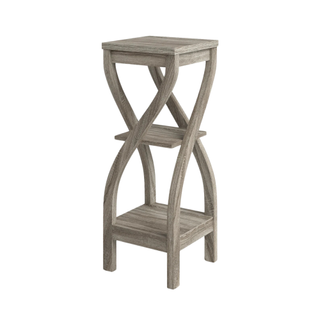 A gray wood plant stand