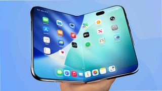 iPhone Ultra half folded in hand