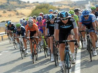 Danny Pate and Chris Froome lend a hand at the front.