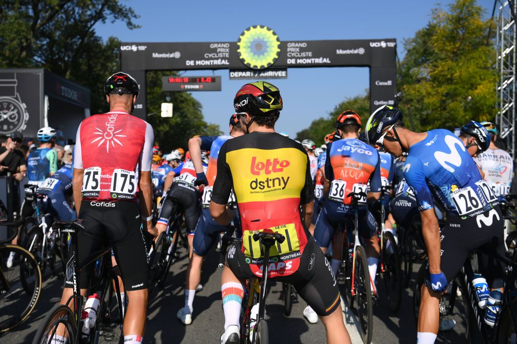 MONTREAL QUEBEC SEPTEMBER 15 Arnaud De Lie of Belgium and Team Lotto Dstny C prior to the 13th Grand Prix Cycliste de Montreal 2024 a 2091km one day race from Montreal to Montreal UCIWT on September 15 2024 in Montreal Quebec Photo by Alex BroadwayGetty Images