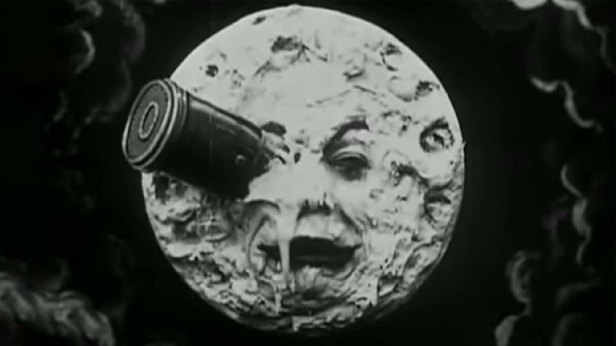 The man in the moon hit in the eye by an artillery shell fired from Earth