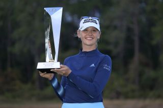 Jessica Korda holds the Champions trophy