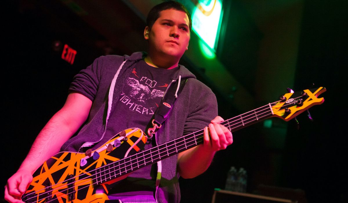 Wolfgang Van Halen performs with Tremonti at The Crofoot on February 21, 2013 in Pontiac, Michigan