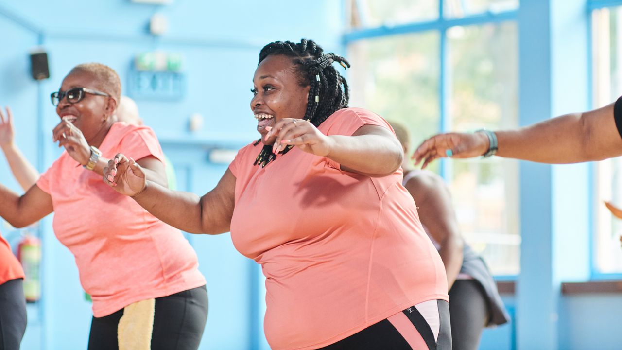 Women working out together