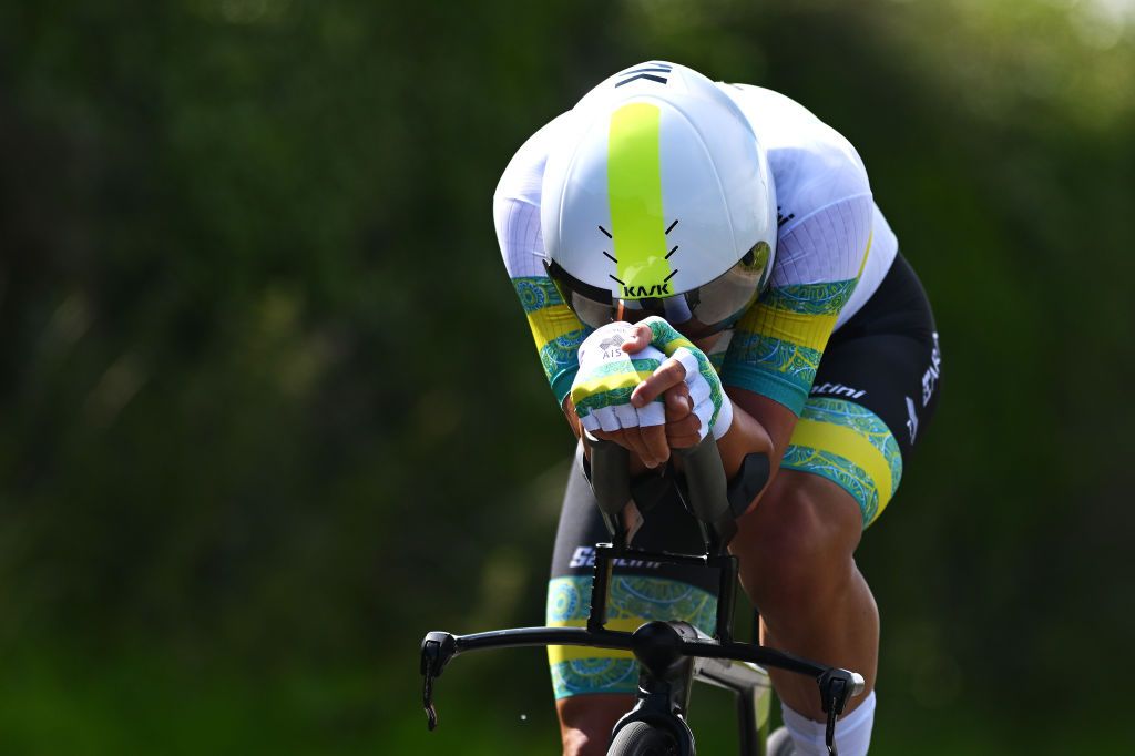 STIRLING SCOTLAND AUGUST 09 Hamish Mckenzie of Australia sprints during the Men Under 23 Individual Time Trial a 362km race from Stirling to Stirling 80m at the 96th UCI Cycling World Championships Glasgow 2023 Day 7 UCIWT on August 09 2023 in Glasgow Stirling Photo by Dario BelingheriGetty Images