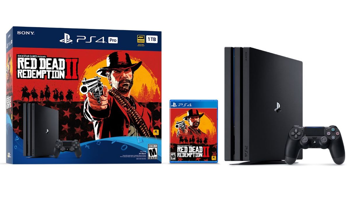 New Sony PlayStation 4 Pro 1TB Red Dead Redemption 2 Console Bundle with  HDR Technology for 4K TV Gaming - Jet Black