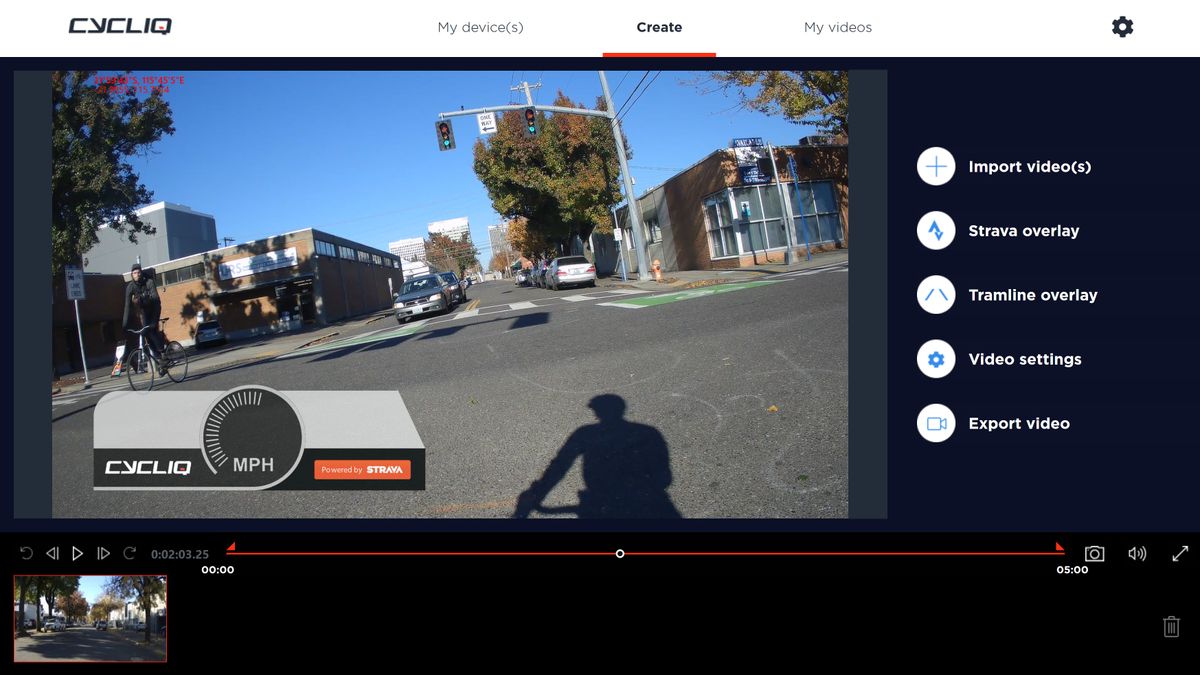 Cycliq Fly12 Sport editing on the computer