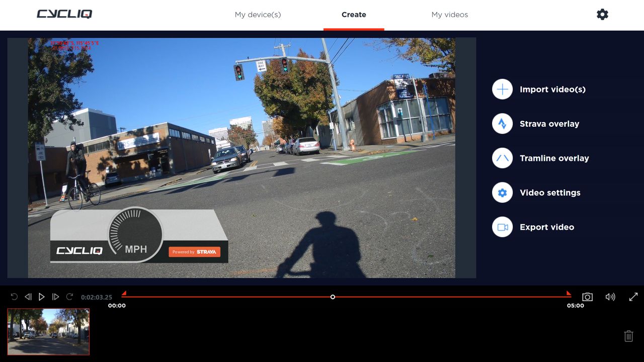 Cycliq Fly12 Sport editing on the computer