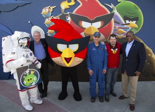 Welcoming Visitors to Angry Birds Space Encounter