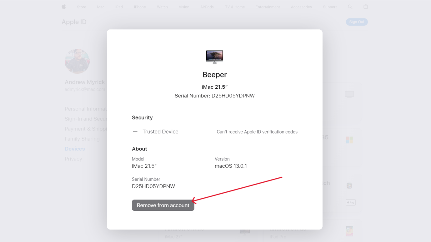 How to remove devices from your Apple ID