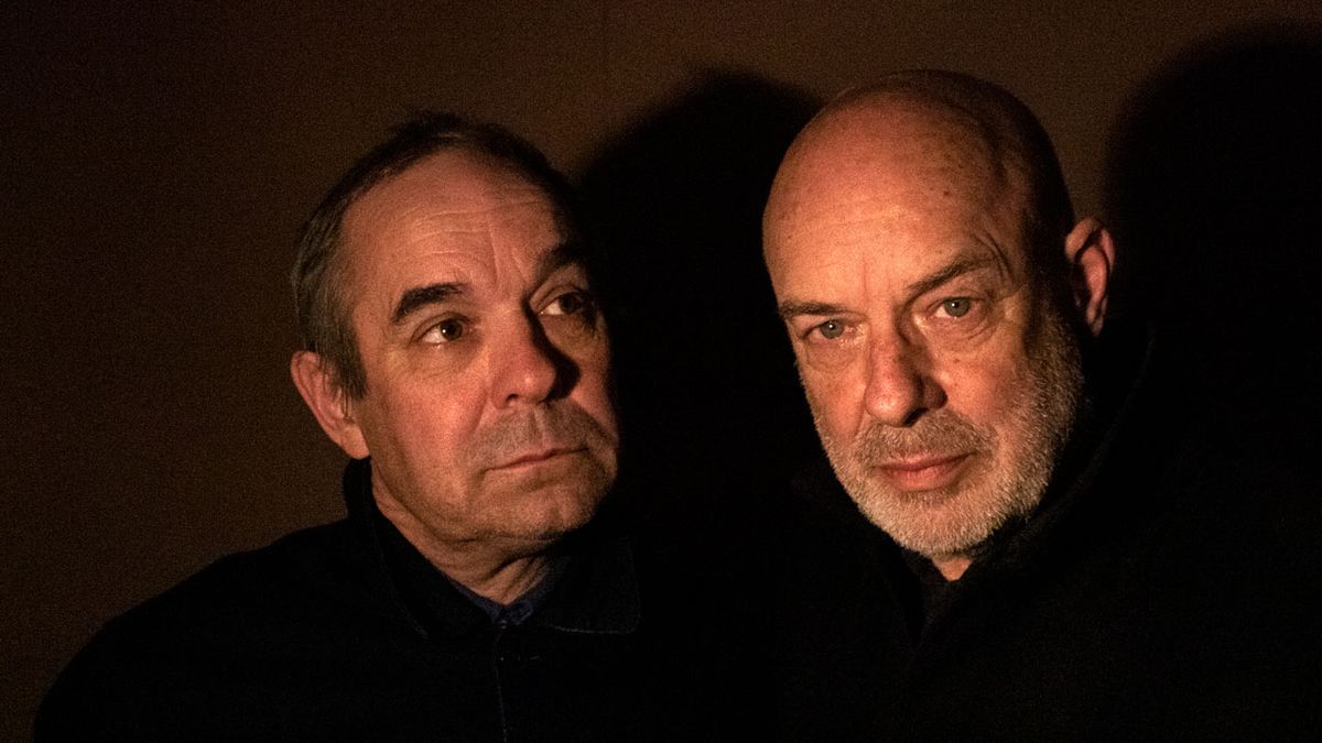 candlelight portrait of Brian and Roger Eno 