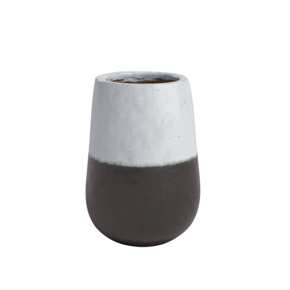 Black and white planter