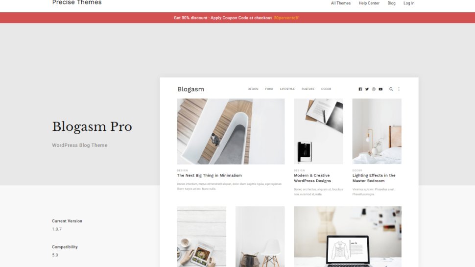 Website screenshot of Blogasm Pro (August, 2025)