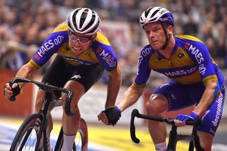 Mark Cavendish competing alongside Iljo Keisse during the 2019 Ghent Six Day 