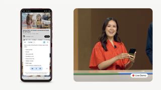Made by Google event showing off Gemini features on mobile phones