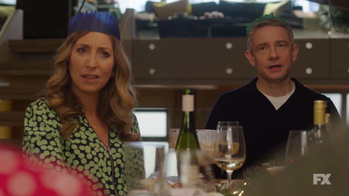 Daisy Haggard and Martin Freeman in Breeders season 4