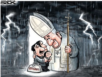 Editorial cartoon U.S. Pope Francis Immigration