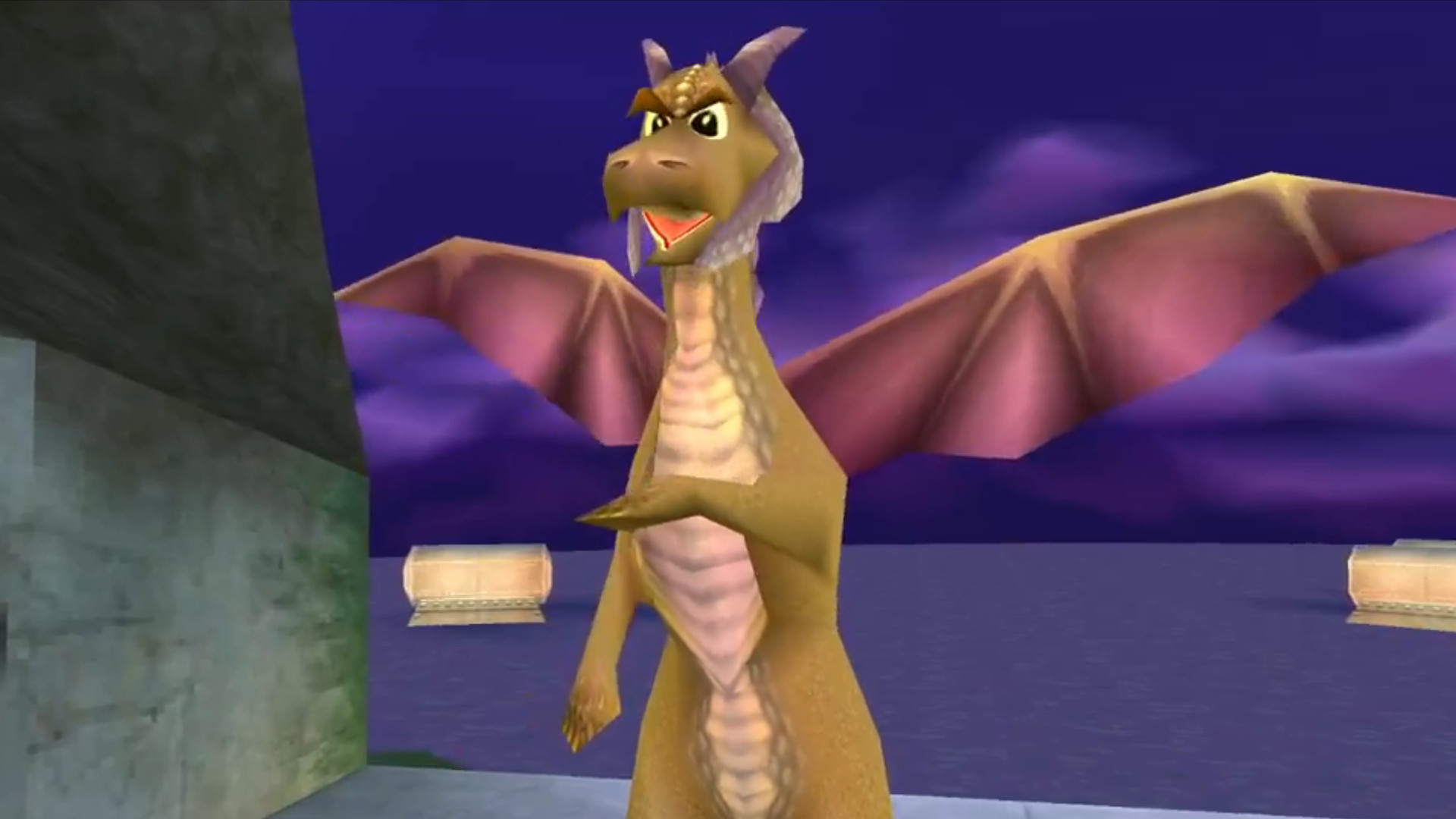 A screenshot from Spyro the Dragon's unofficial PC port