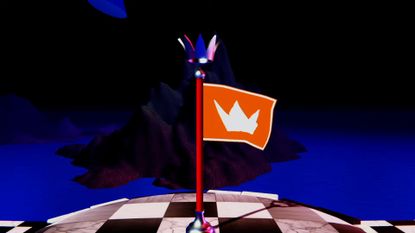 Refund This Game screenshot showing orange flag on a checkered orb