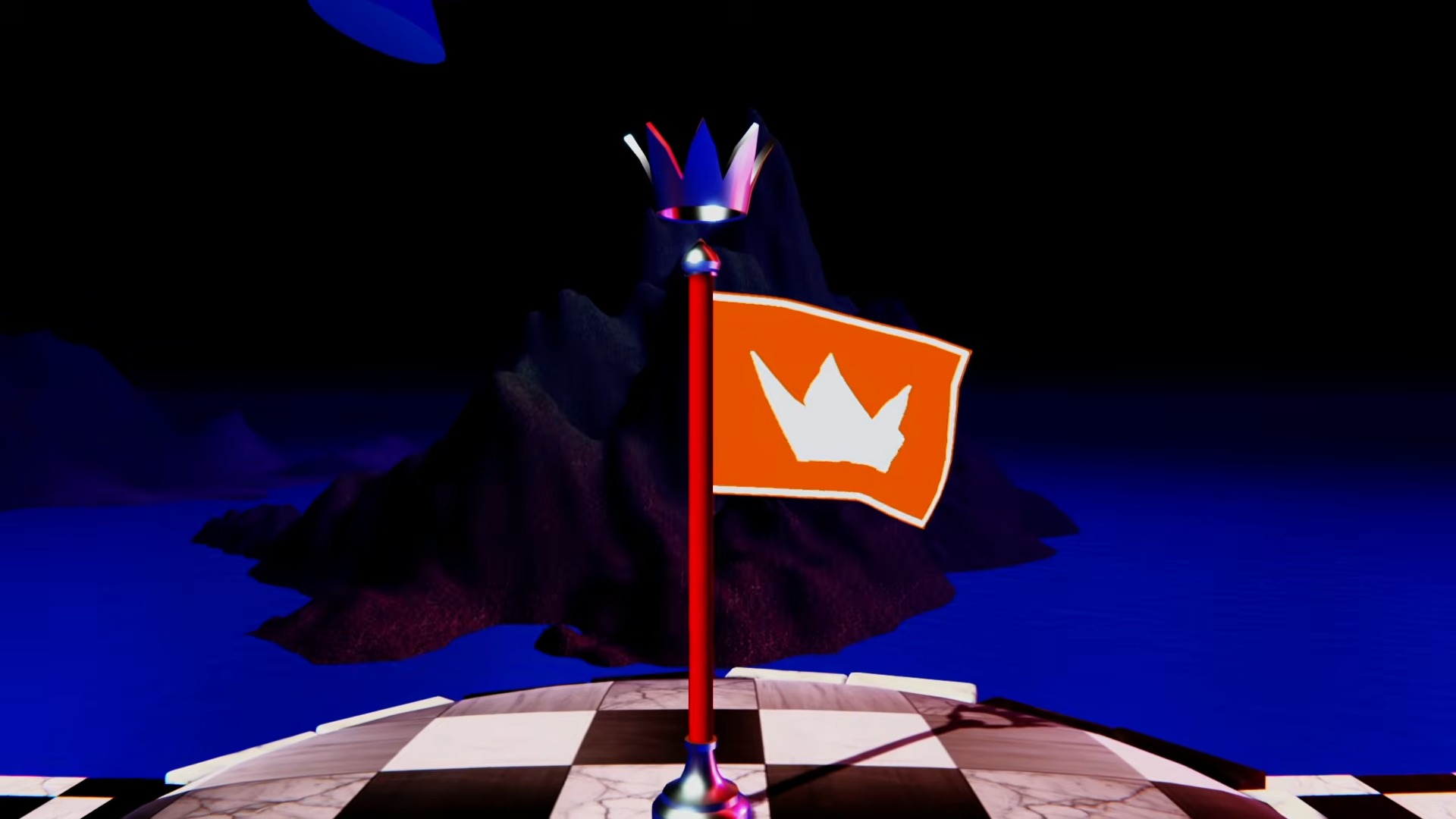 Refund This Game screenshot showing orange flag on a checkered orb