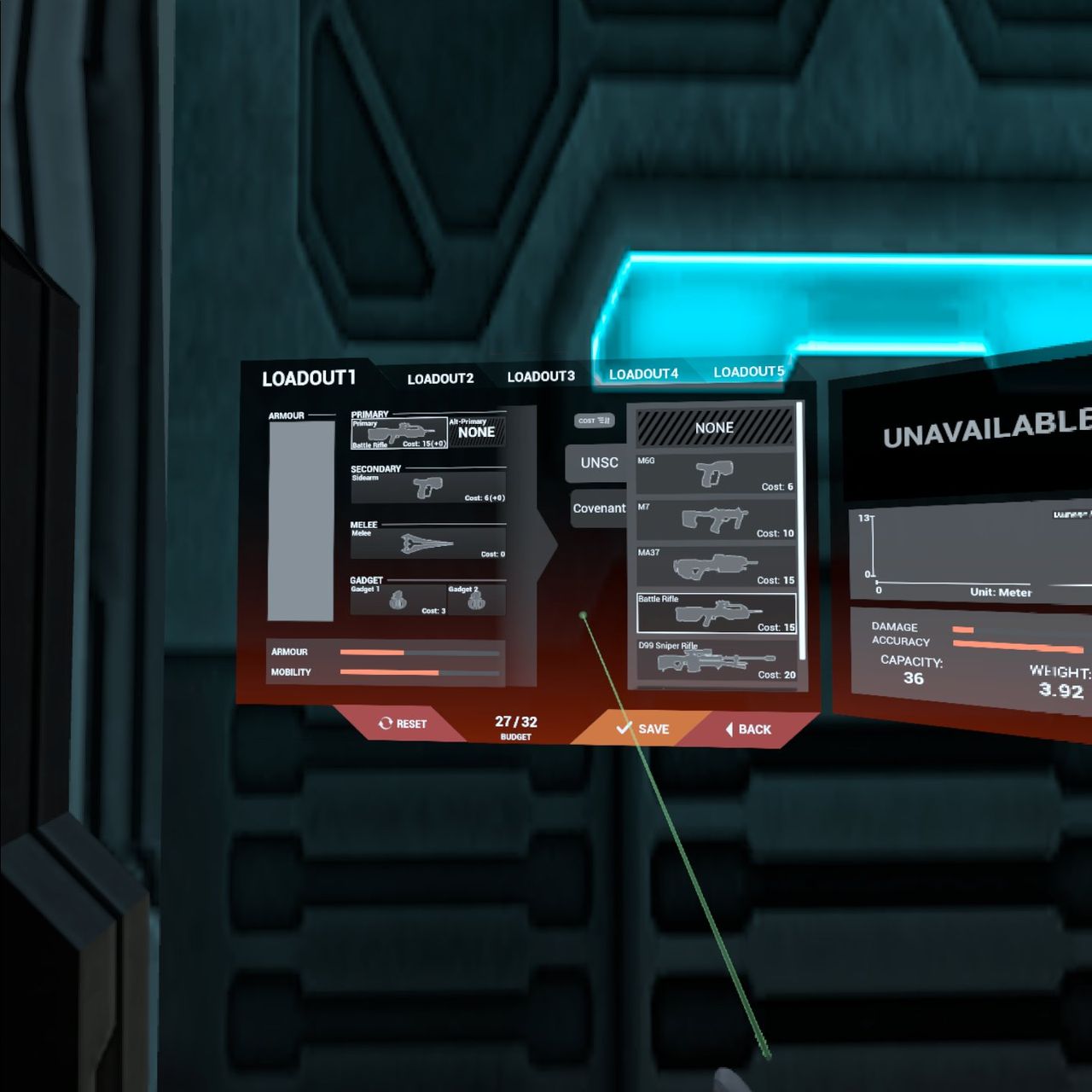 UNSC loadouts in the Halo mods for Contractors for Meta Quest 2