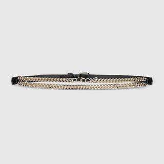 Thin Belt With Gucci Chain