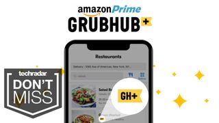 A user taking advantage of free delivery by ordering a salad from a Grubhub Plus restaurant