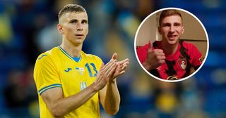 New Bournemouth signing Illia Zabarnyi of Ukraine looks on after the international friendly match between Ukraine and Cyprus at Metalist Stadium on June 7, 2021 in Kharkiv, Ukraine.