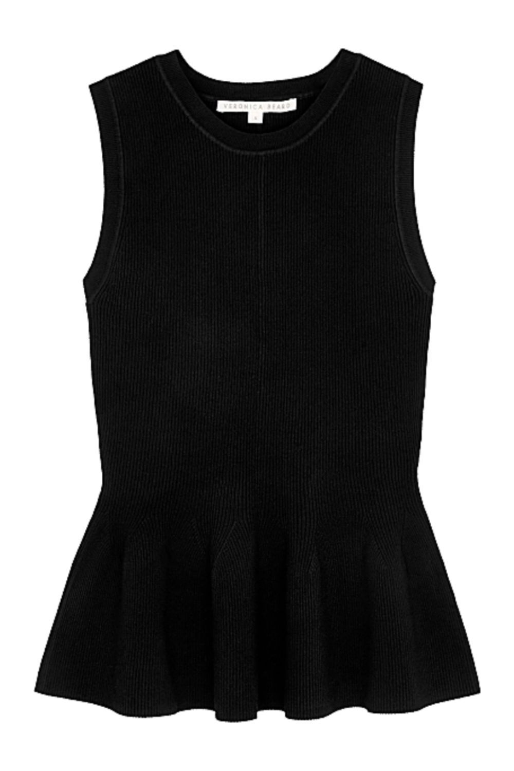 Veronica Beard Arago peplum ribbed-knit tank