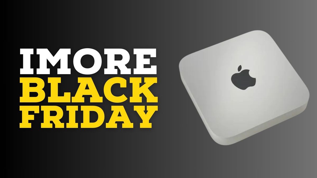 Mac Mini next to &#039;iMore Black Friday&#039; text