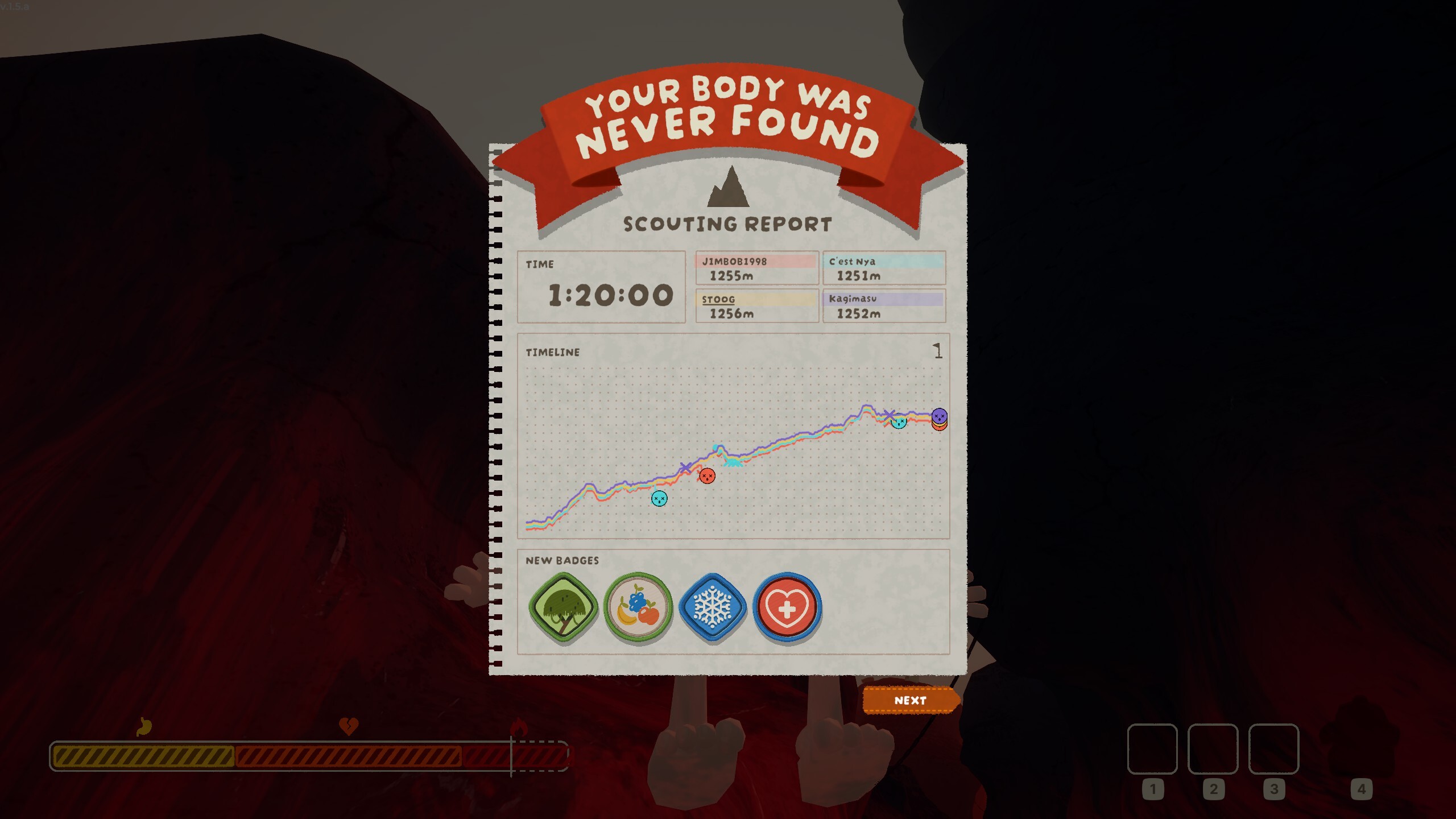 Climb rundown with chart