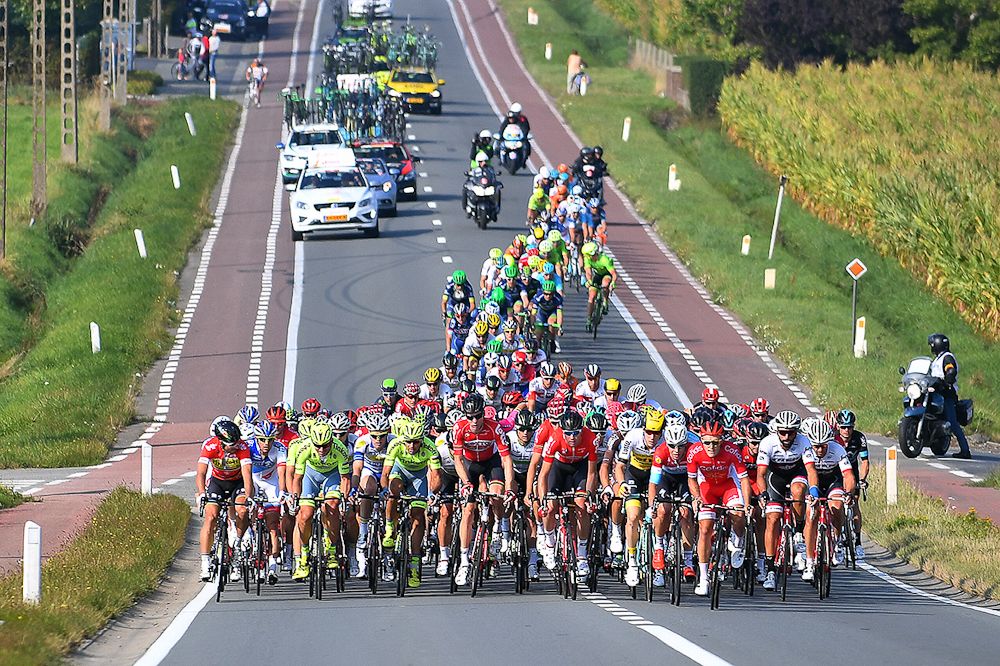 The peloton in action during stage 3 at the Eneco Tour