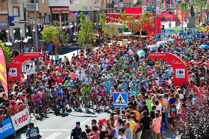 The start of stage 7 of the Vuelta a Espana