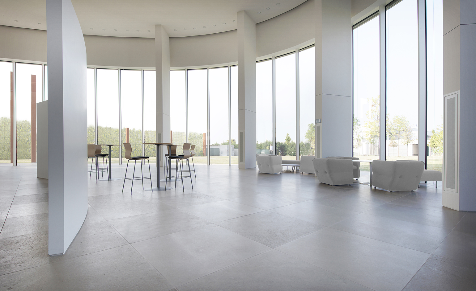 The interior is bright and calm