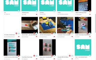Screenshot of Sam Labs: Gallery of user projects and lesson plans