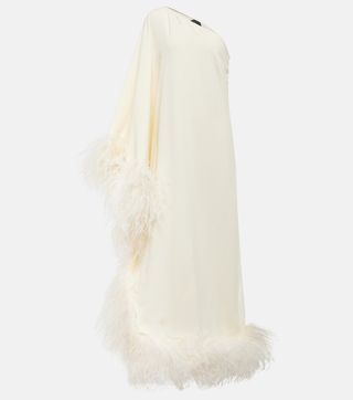 Ubud Feather-Trimmed Gown