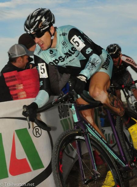 Ben Berden (Clement-Ops Ale) with the leaders early in the race