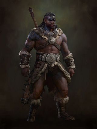 Concept art of the Barbarian in Diablo IV