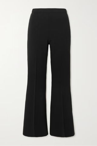 High Sport Kick Cropped Stretch-Cotton Flared Pants