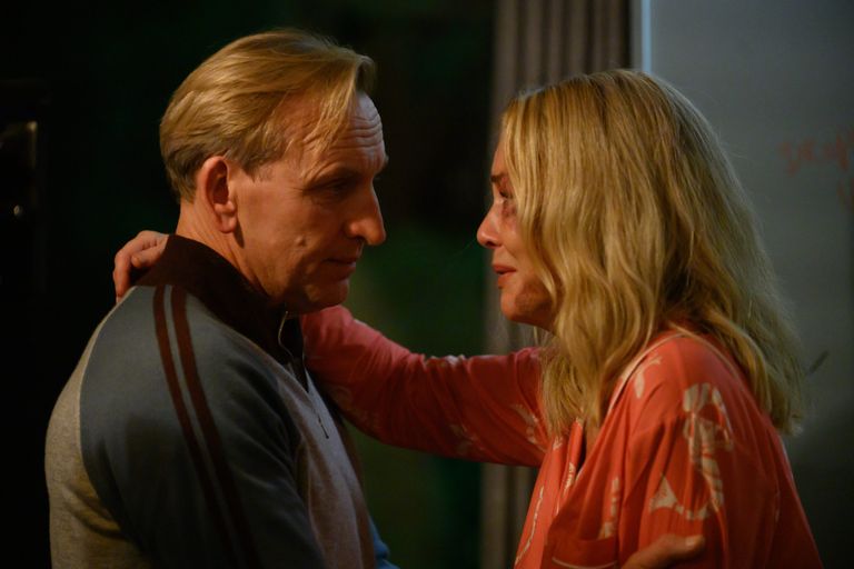 Actors Christopher Eccleston and Connie Nielsen in a still from tv show Close to Me