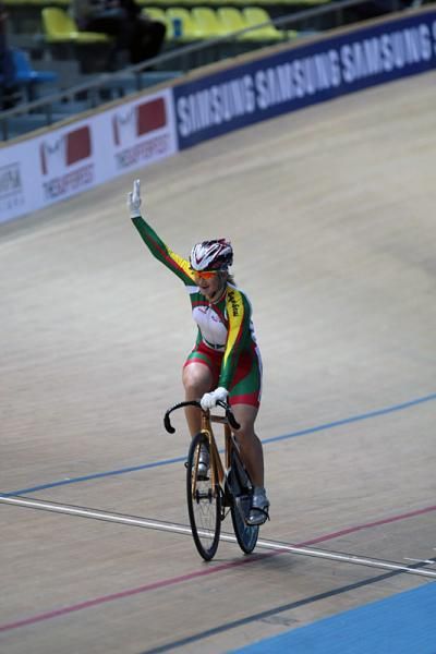 Women's sprint bronze medalist Olga Panarina (Belarus)