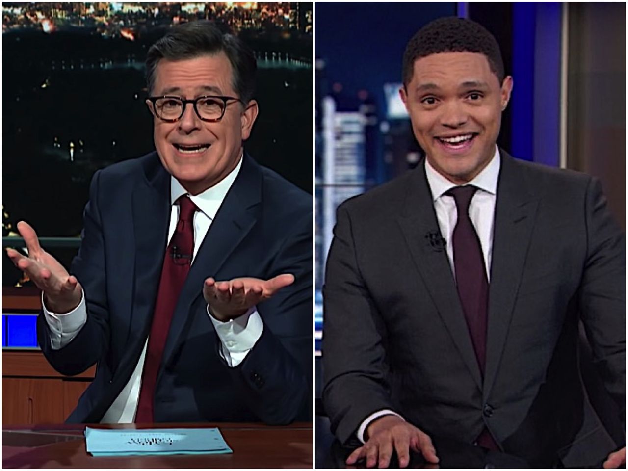 Trevor Noah and Stephen Colbert make Starbucks jokes