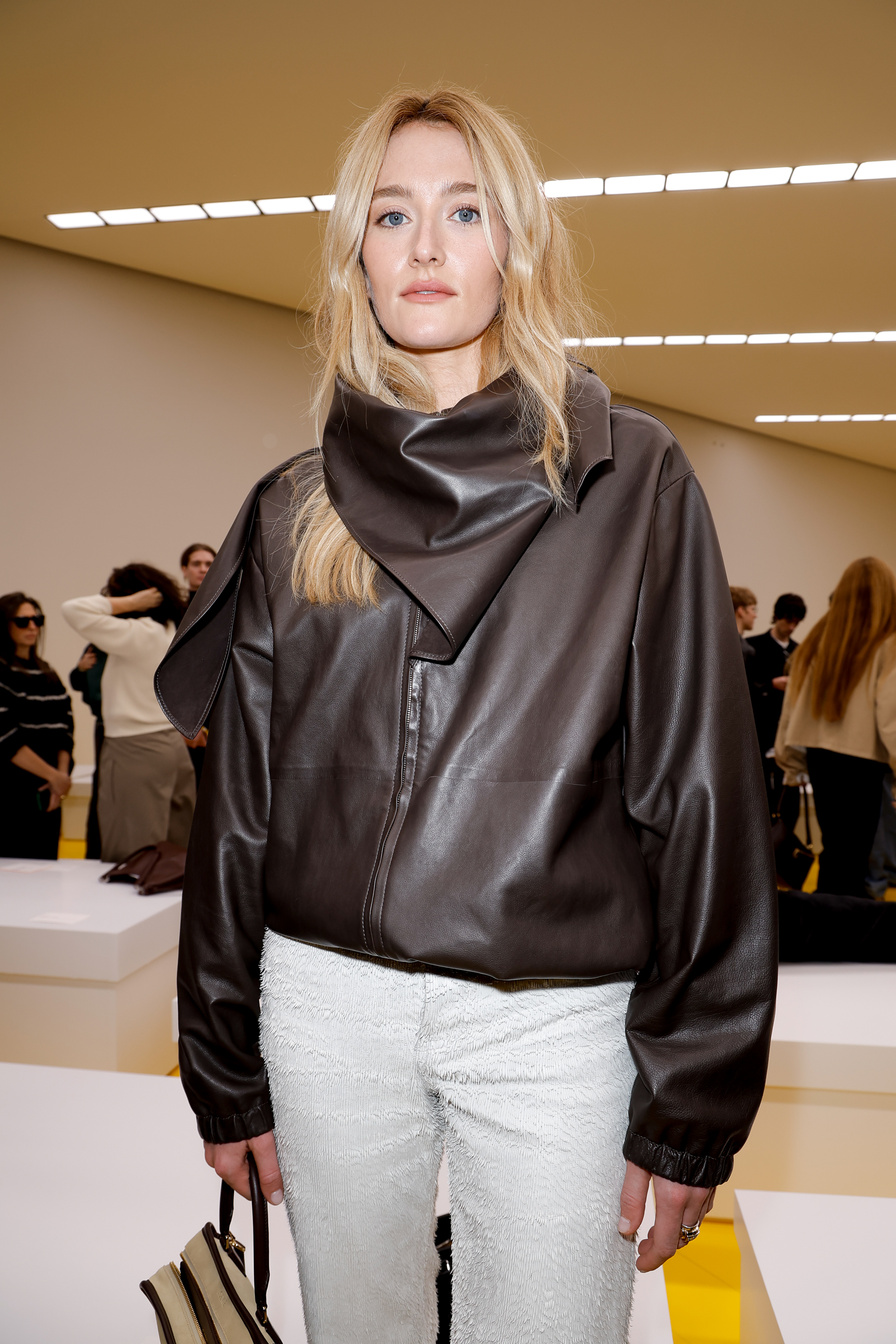 Photo of Sarah Pidgeon at Loewe Fall Winter 2026 Paris Fashion Week runway show.