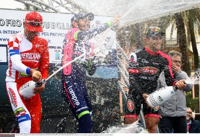 Champagne for the podium placers