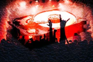 A crashed hard drive in a music venue