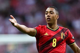 Arsenal target Youri Tielemans of Belgium during the UEFA Nations League League A Group 4 match between Poland and Belgium at PGE Narodowy on June 14, 2022 in Warsaw, Poland. 