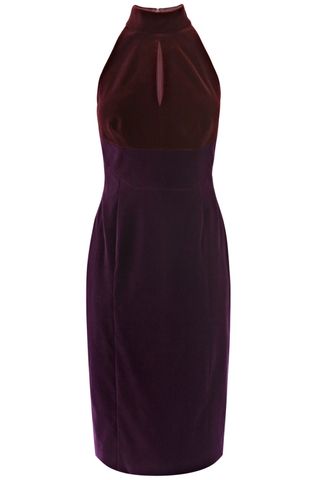 Karen Millen High Neck Velvet Dress, £190