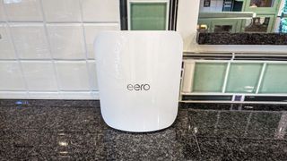 Eero Max 7 on a table showing front